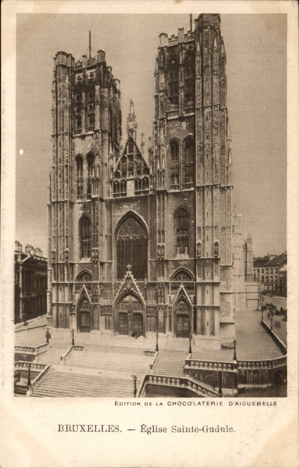 Belgie Belgium Brussels CPA Church Sainte Gudule