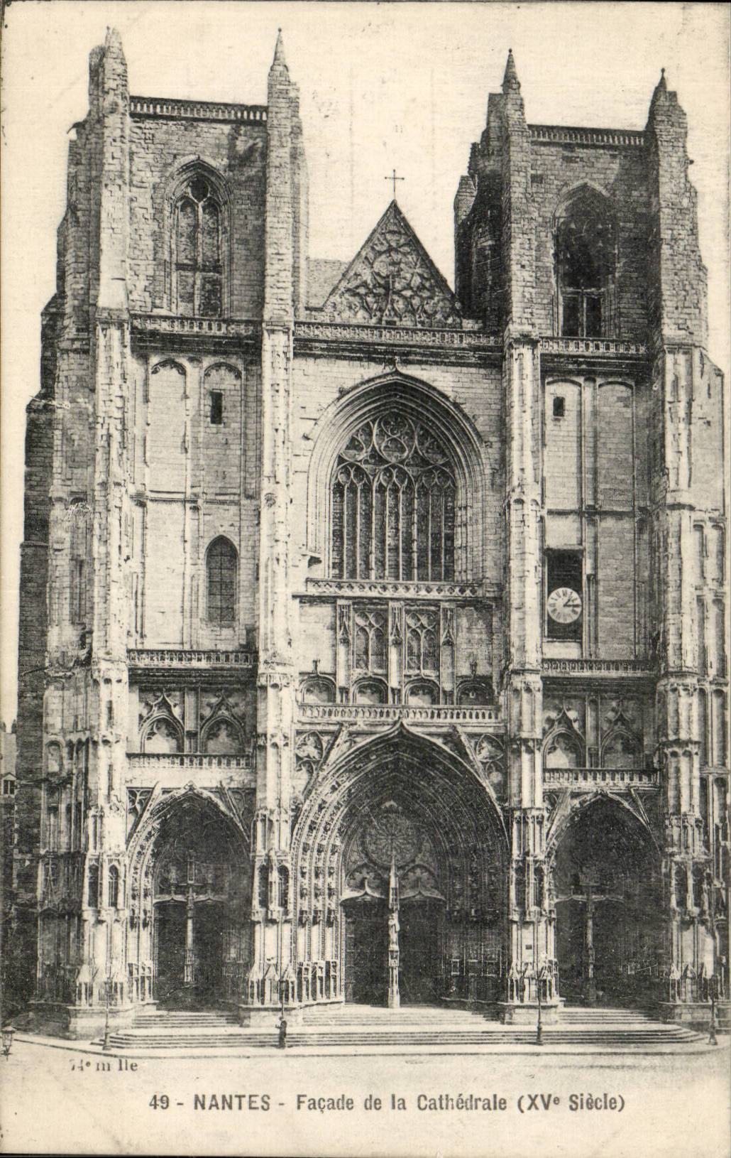 Nantes CPA Frontage of the cathedral (15th)