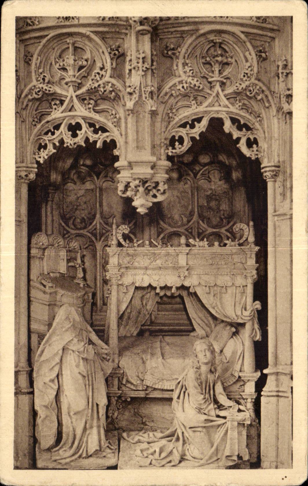 Borough in Bresse CPA the church of Husks Detail of the retable Annunciation