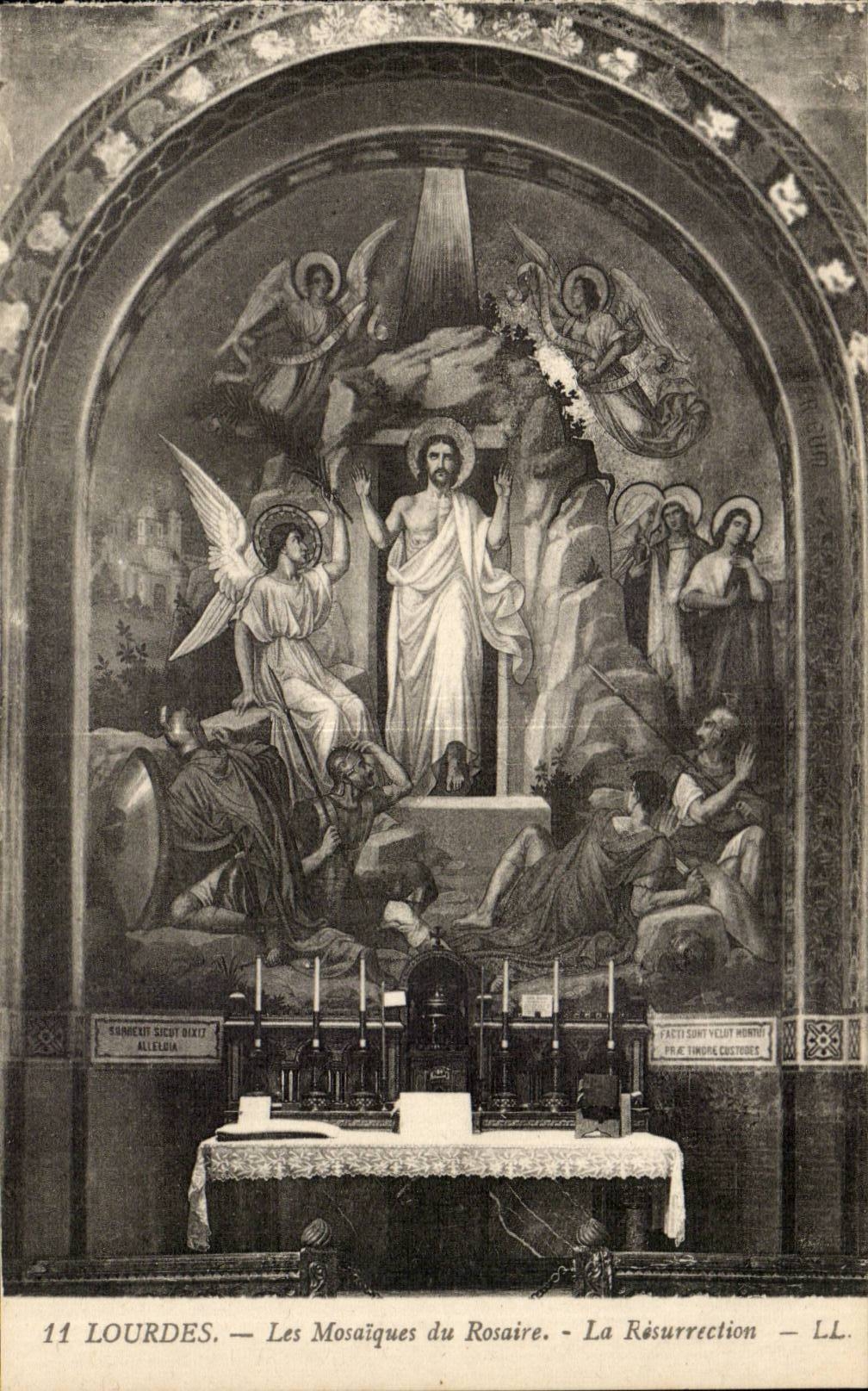 Lourdes CPA Les mosaiques du Rosaire La resurrection