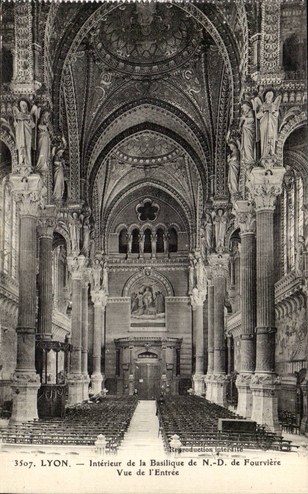 Interior Lyon CPA of the ND basilica of Fourviere Seen of Entering