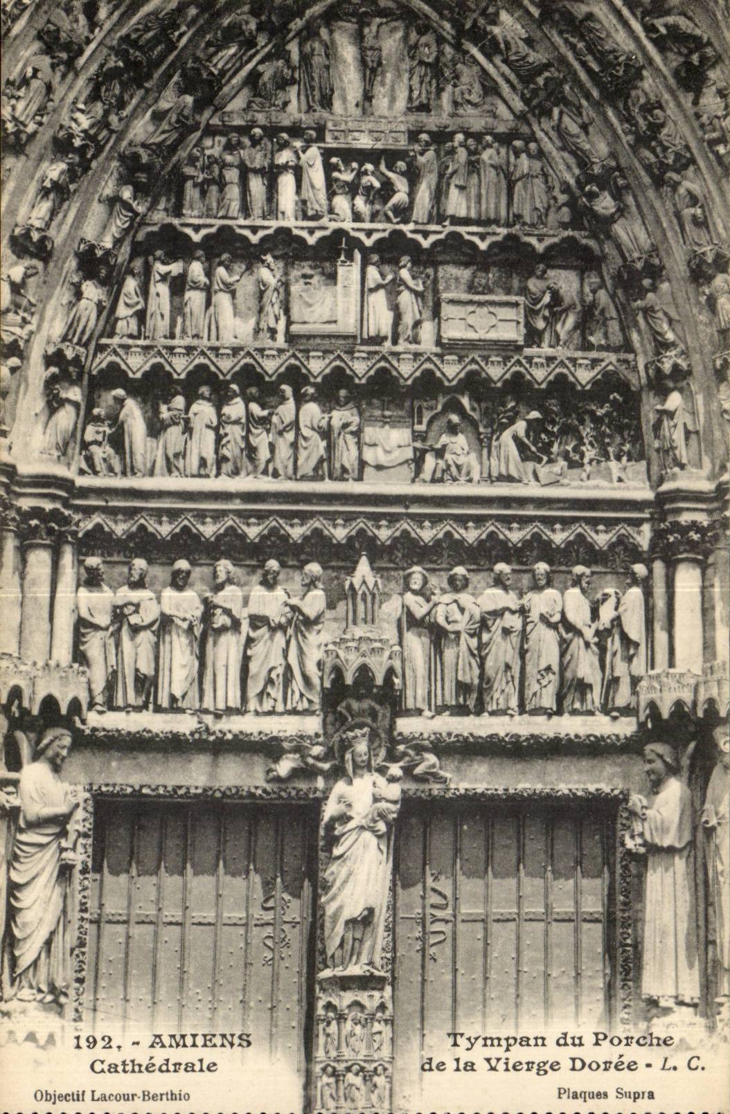 Amiens CPA Cathedral Tympanum of the porch of the virgin golden