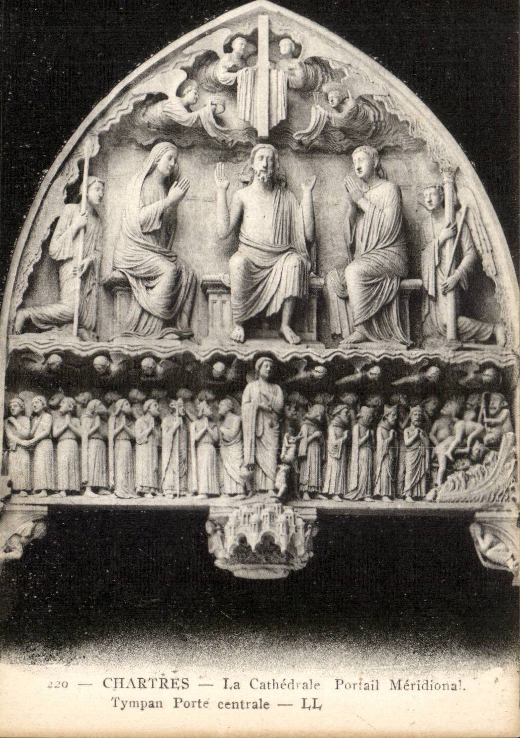 Chartres CPA Cathedrale southernmost Gate Tympan carries central