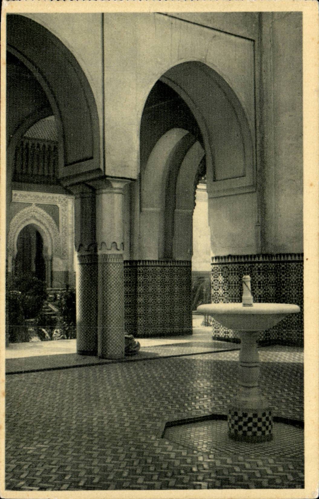 North Africa Mosque CPA interior Court (photo Sougez)