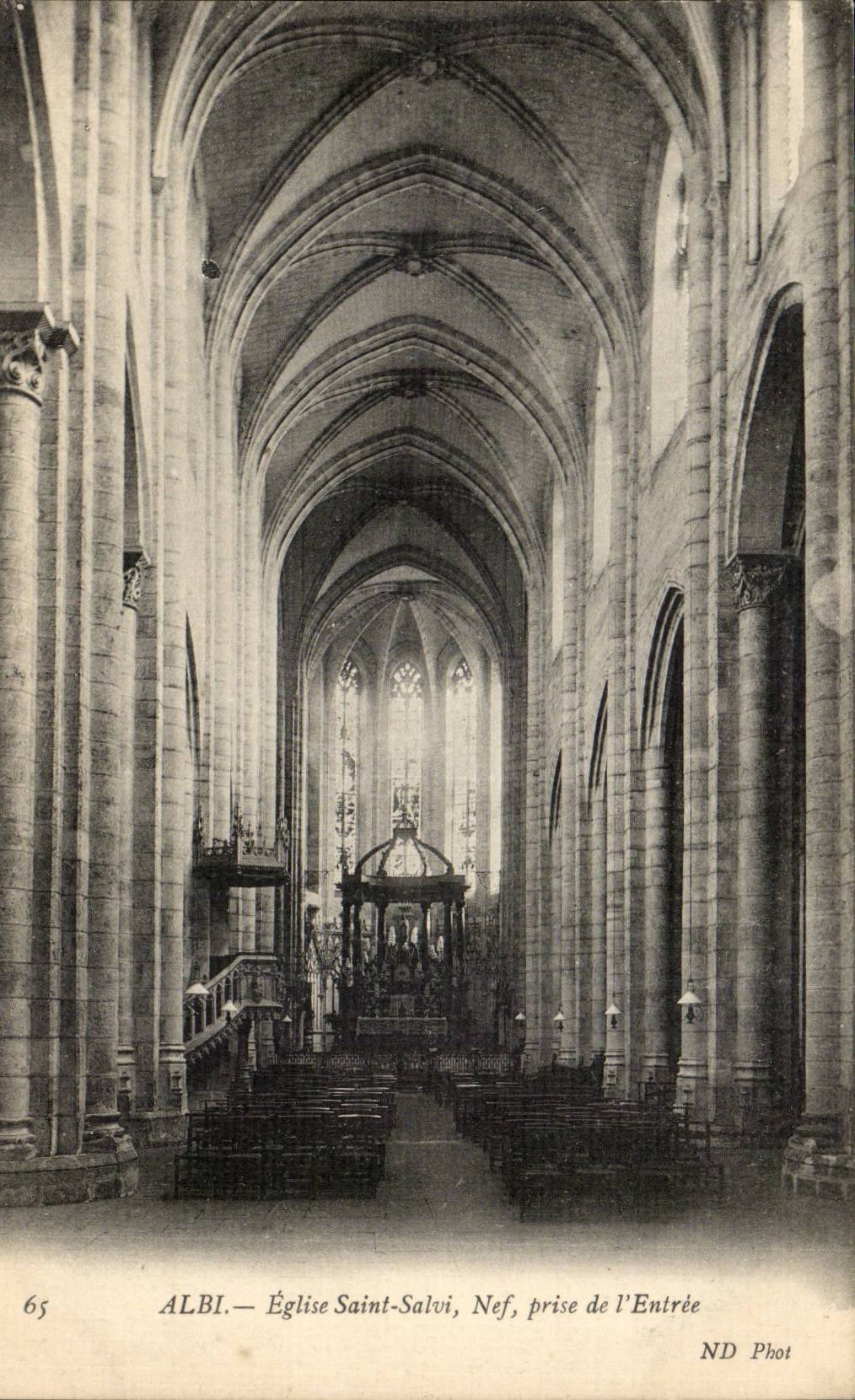 Albi CPA Church Saint SAlvi Nave taken of Entering