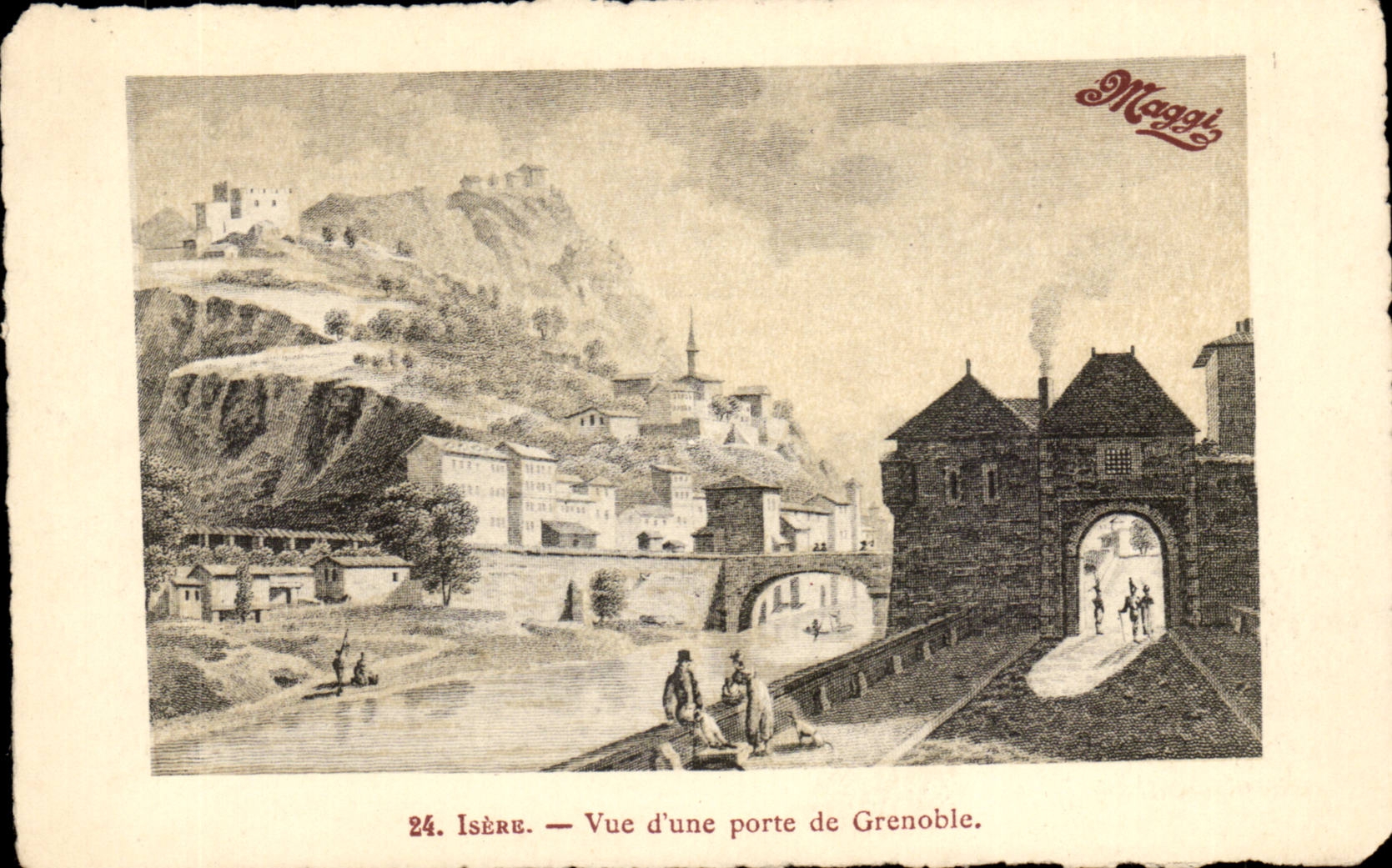 Isere CPA Seen of a door of Grenoble