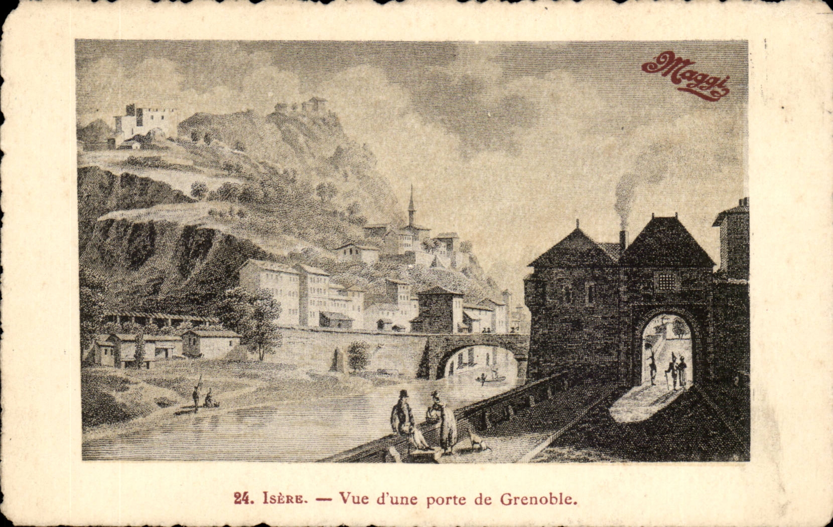 Isere CPA Seen of a door of Grenoble