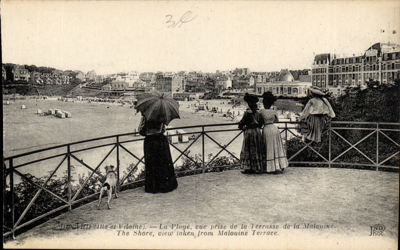 Dinard CPA der Strand Saint gesehen von der Terrasse des Einwohners von Malo