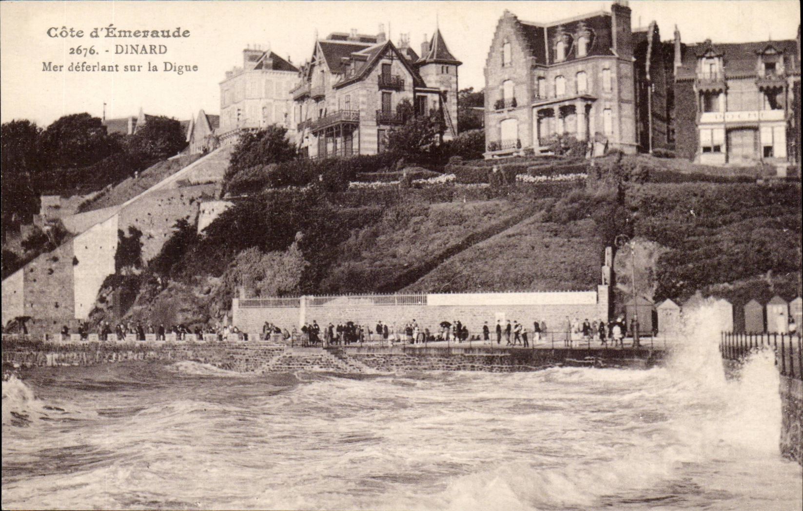 Dinard CPA Sea breaking on the beach