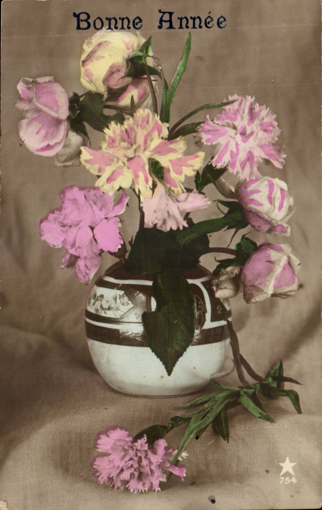 CPA Fantasy Flowers Happy New Year