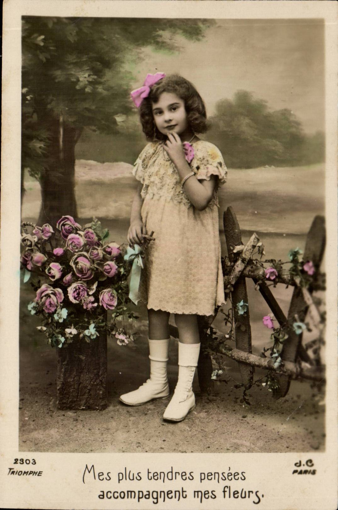 CPA Fantasy Child My more tender thoughts accompany my flowers