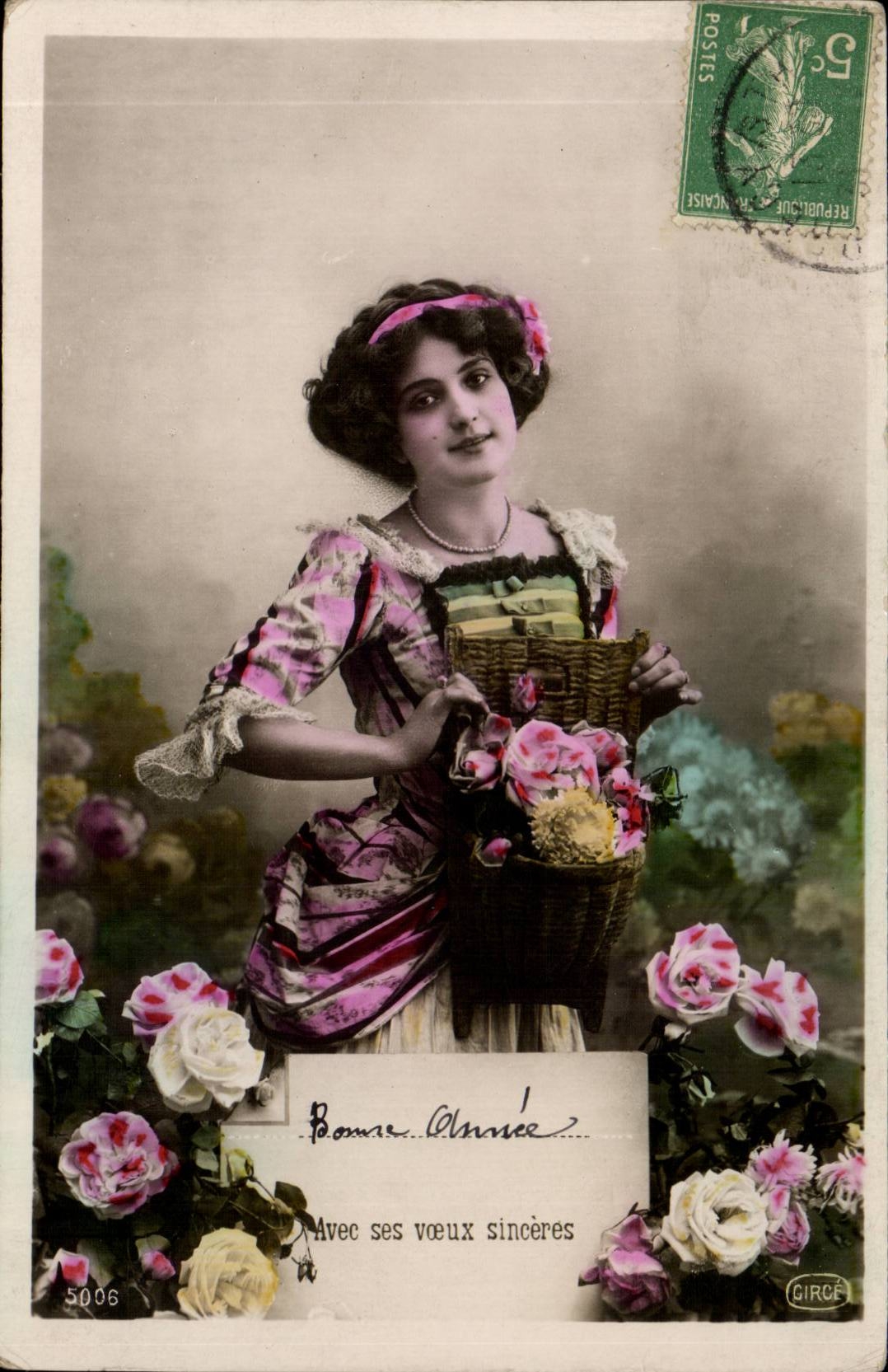 CPA Fantasy Woman Happy New Year with my sincere wishes