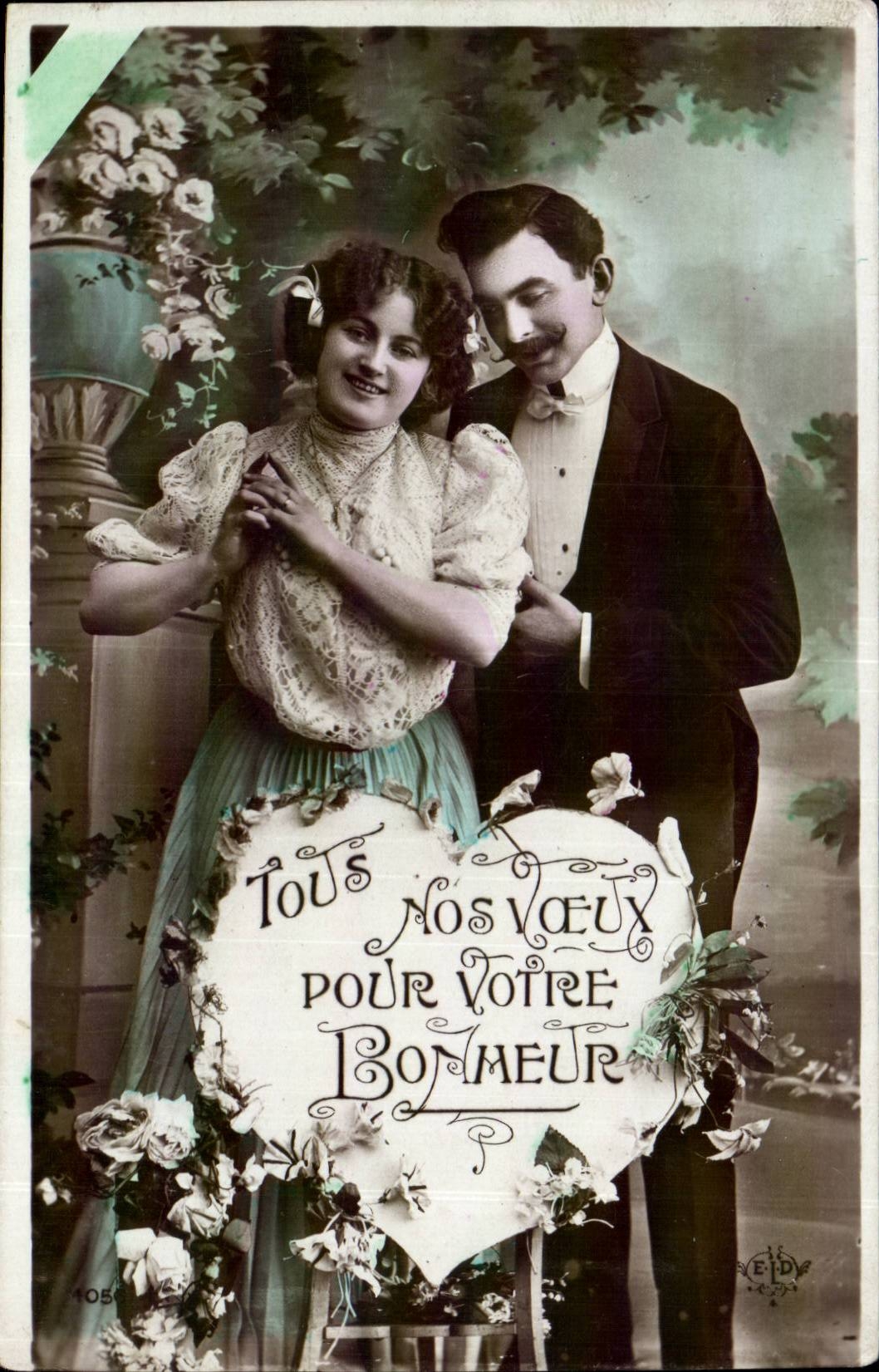 CPA Fantaisie Tous nos voeux pour votre bonheur