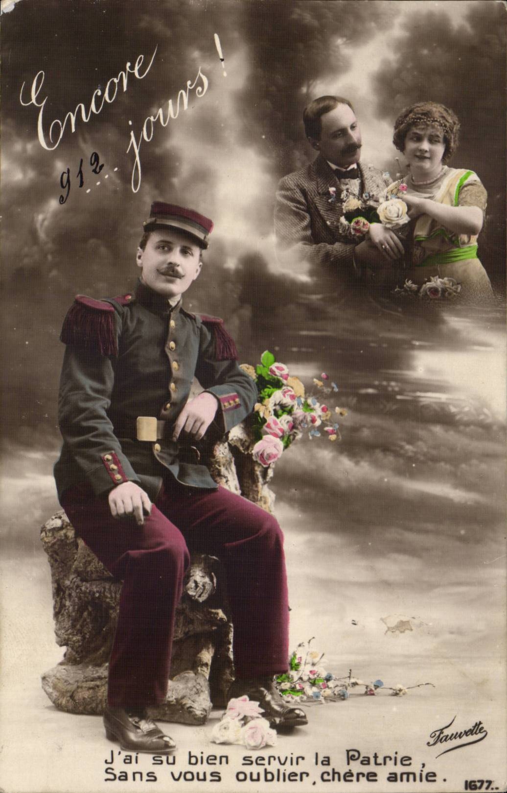 CPA Fantaisie Encore 912 jours J'ai su bien servir la patrie (militaire militaria)