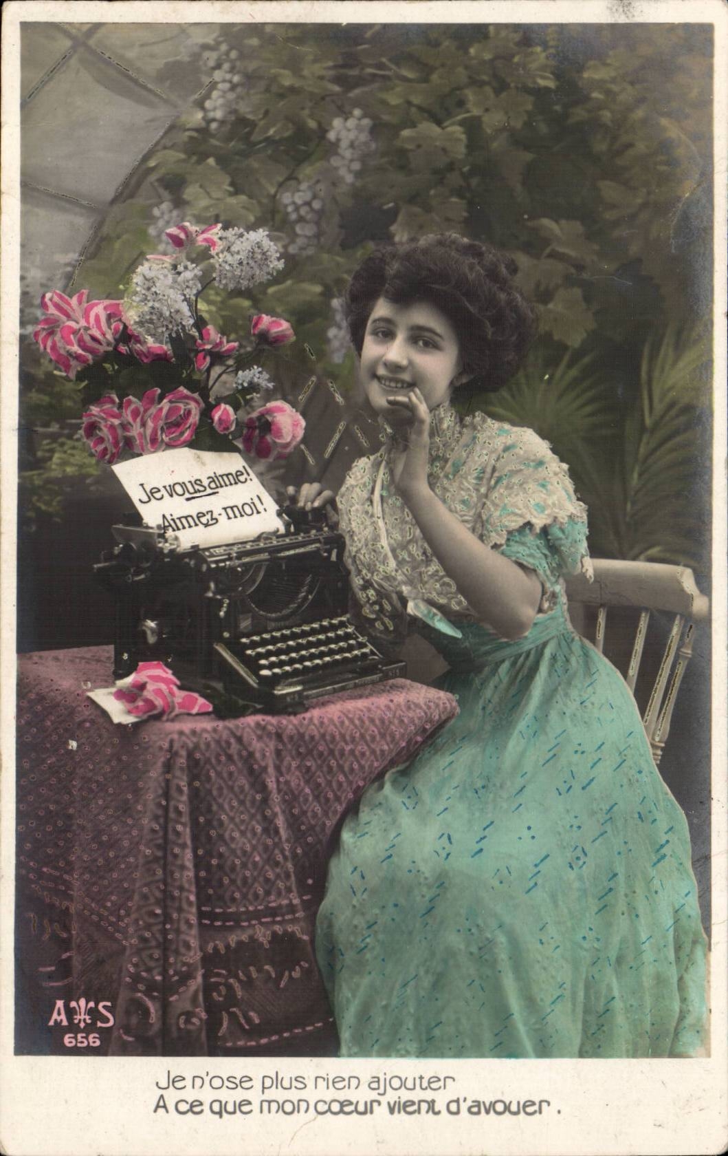 CPA Fantasy Woman I do not dare anything any more to add has what my heart has just acknowledged (typewriter)