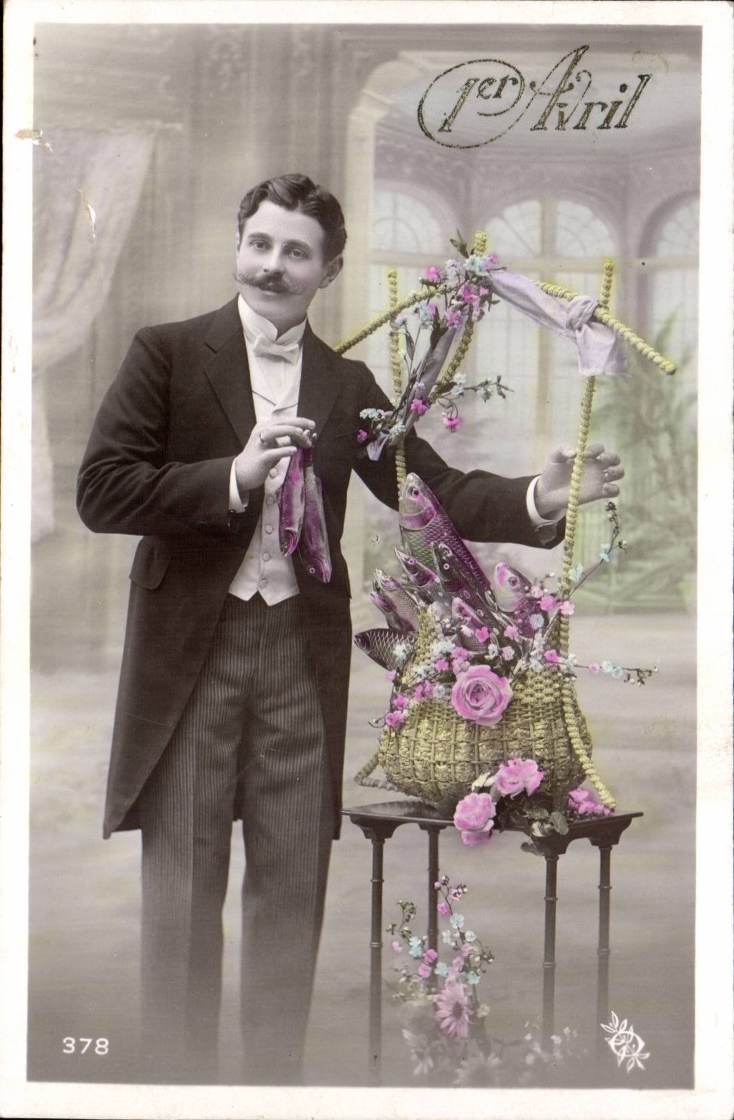 CPA Phantasie Mann Poisson 1 Aprilfass