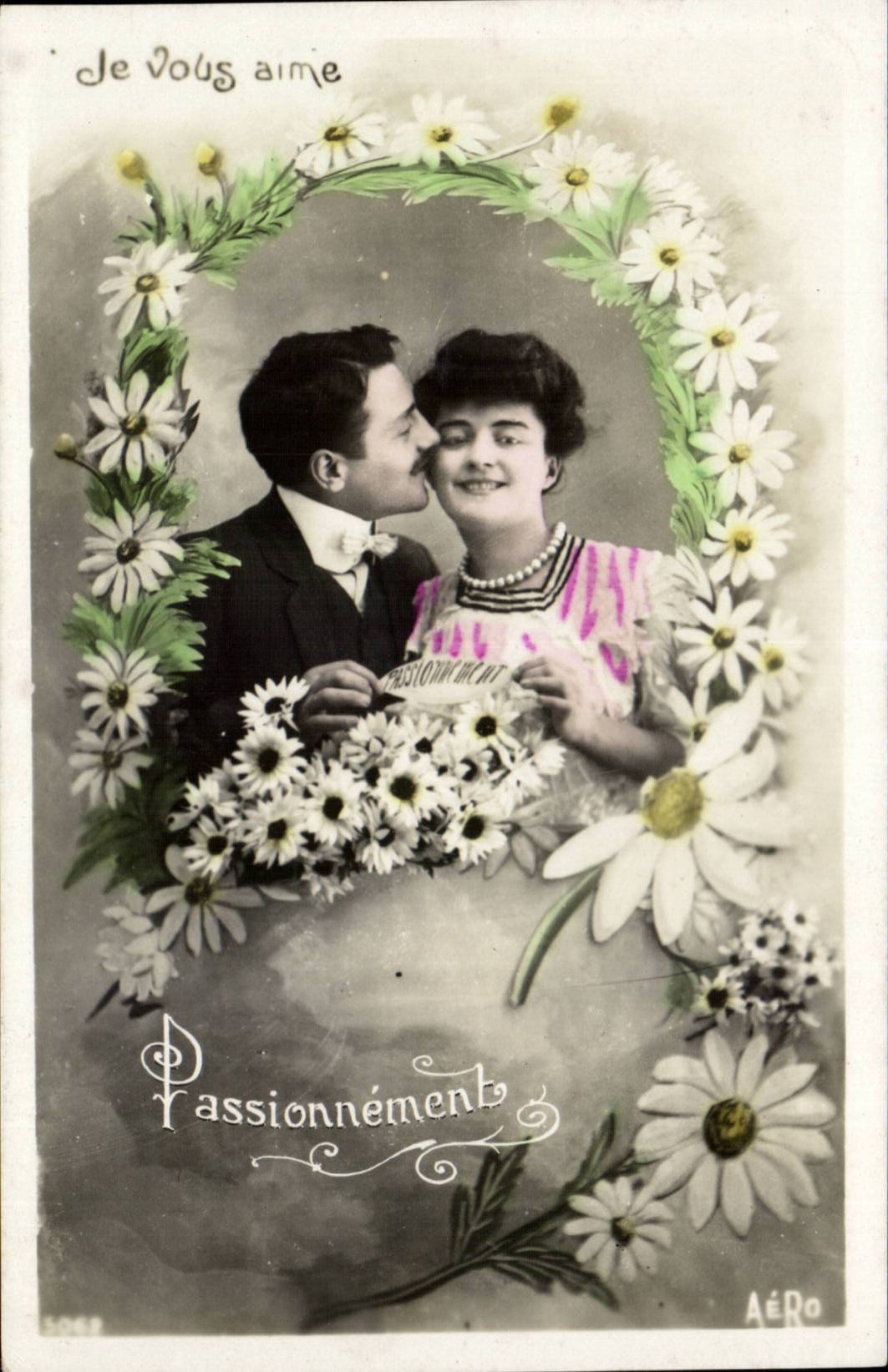 CPA Fantaisie Couple Je vous aime passionnement