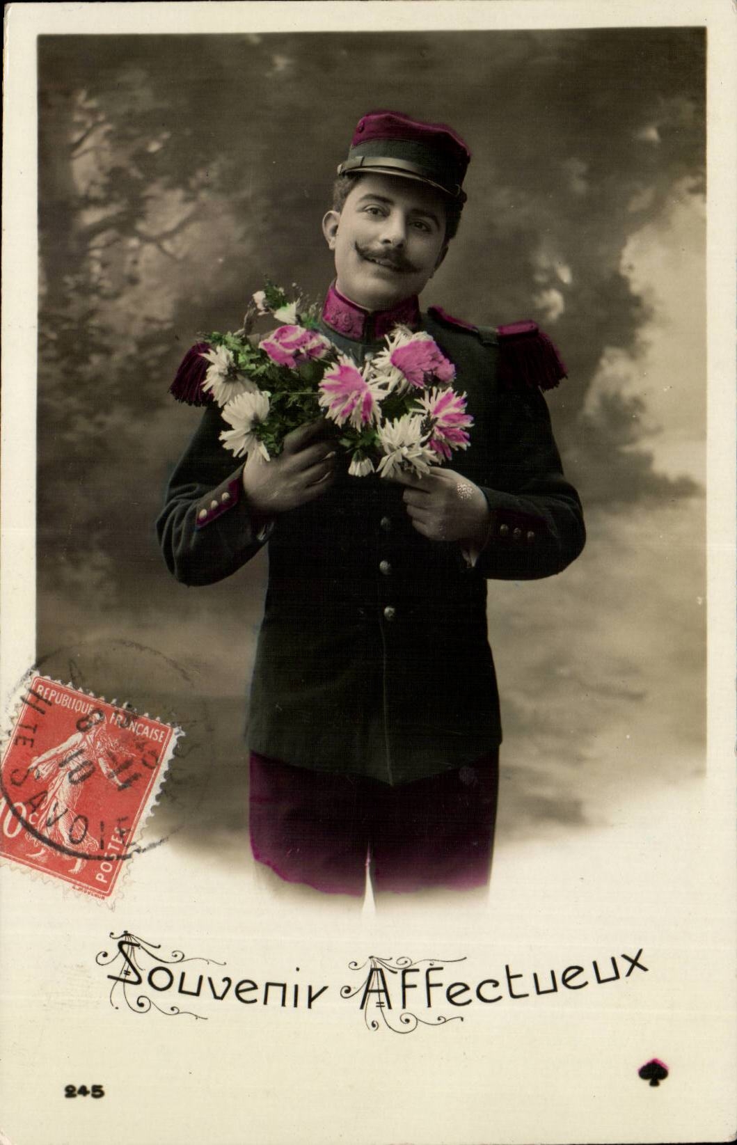 CPA Fantasy Man affectionate Souvenir Military Militaria