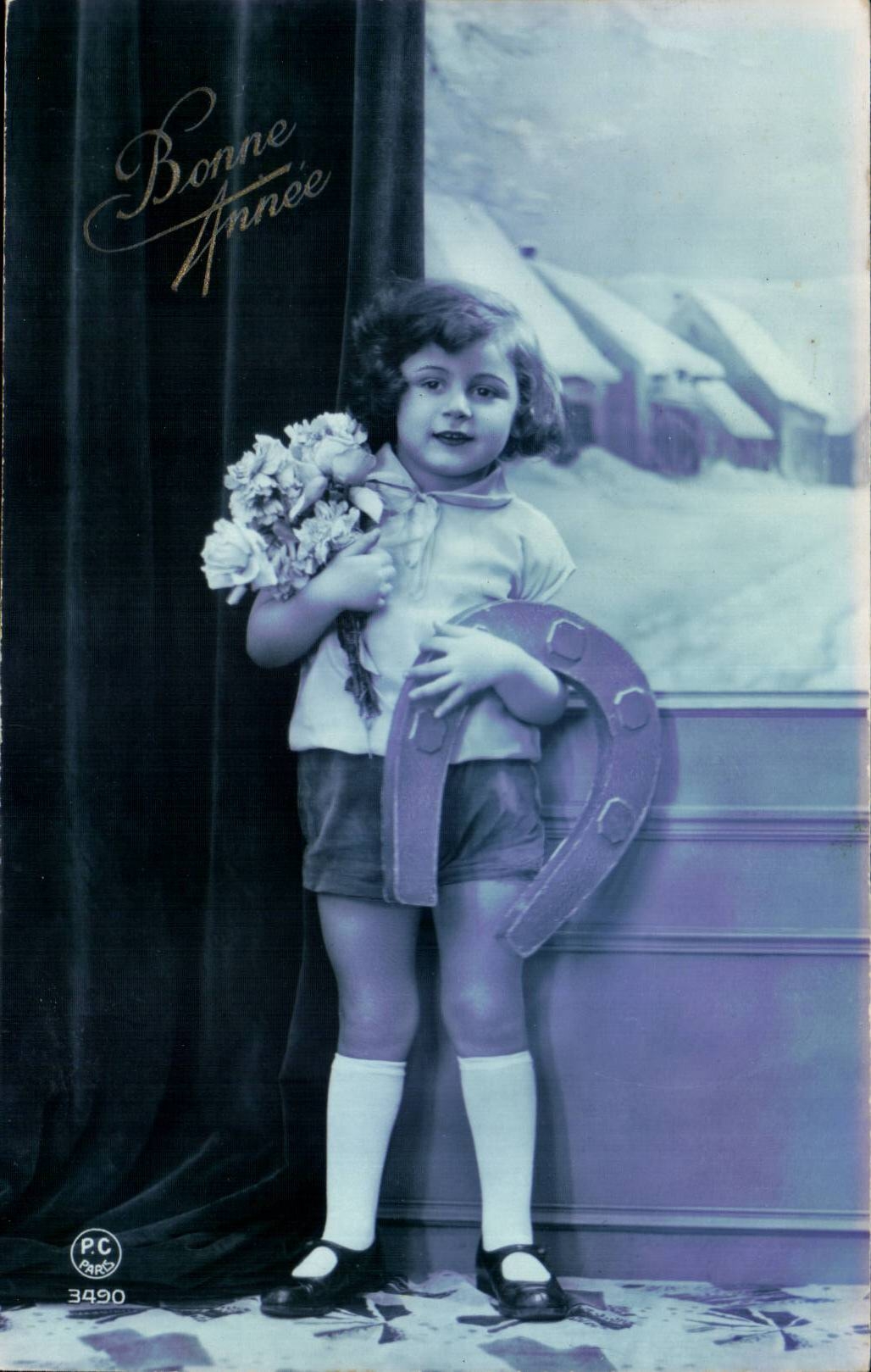 CPA Fantasy Child horseshoe Happy New Year