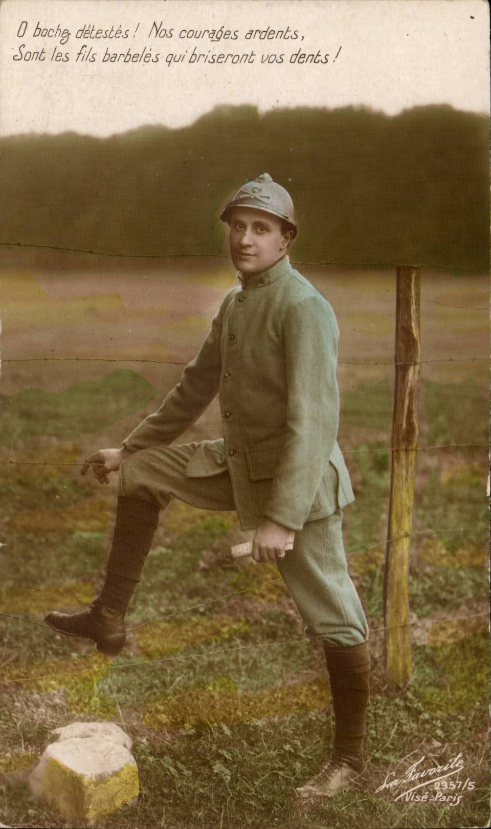 Deutscher Hass der CPA Phantasie O! unsere brennenden courages sind der Stacheldraht der Ihre Zahne bricht! (militaria)
