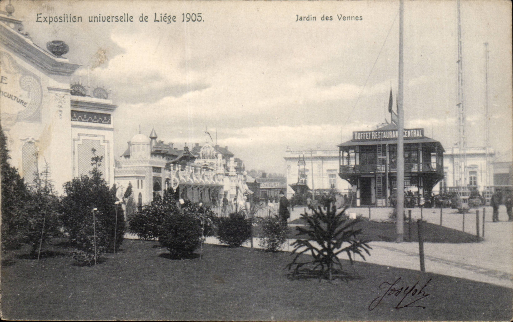 Belgium Belgie Liege CPA Fair universal of Liege 1905 Garden of Vennes (central dresser restoring)