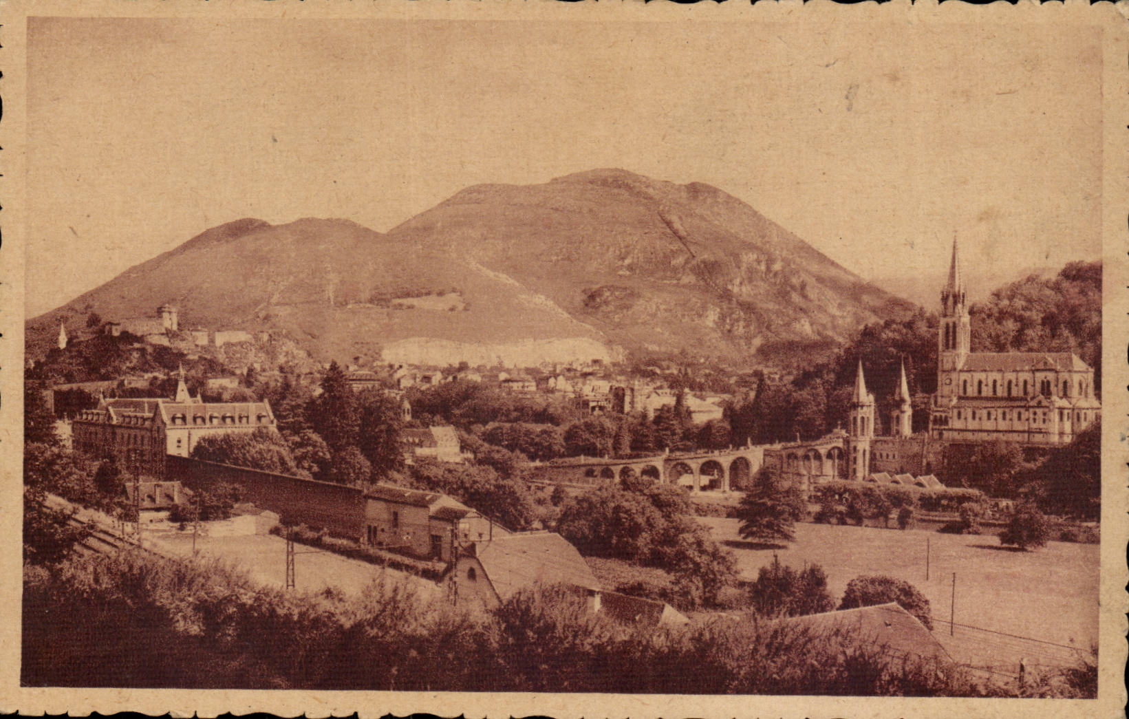 Lourdes CPA the basilica and the strong castle