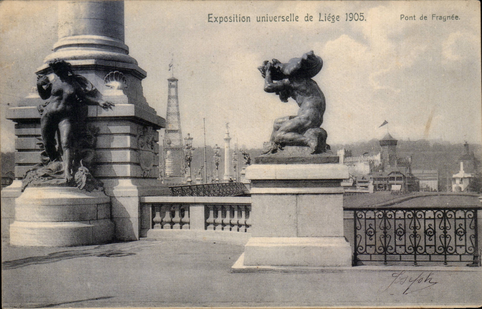 Belgium Belgie Liege CPA Fair universal of Liege 1905 Pont de Fragnee