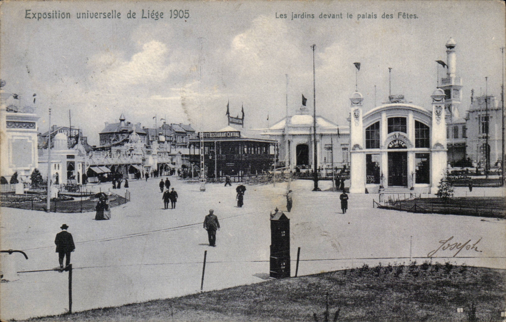 Belgium Belgie Liege CPA Fair universal of Liege CPA gardens in front of the palate of the festivals