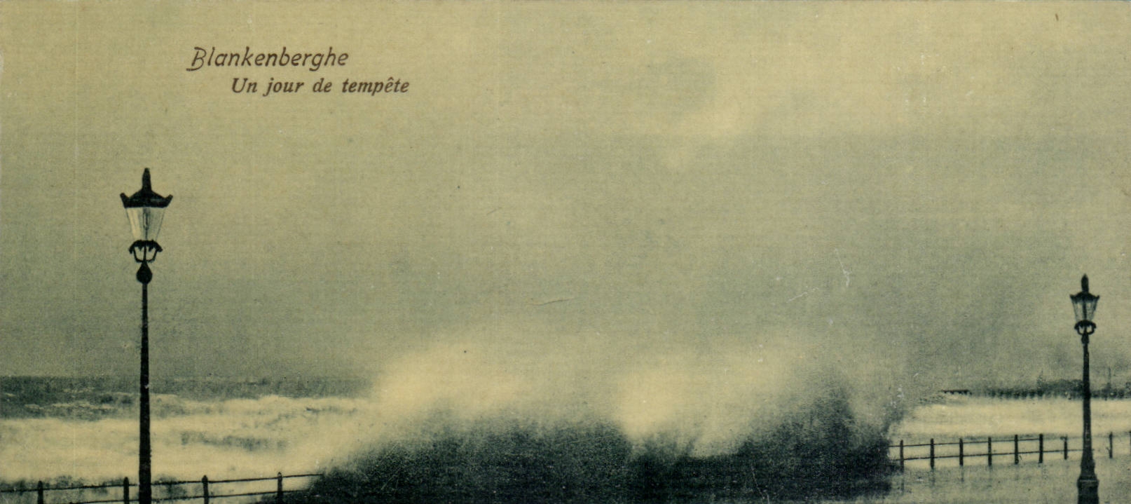 Belgie Belgium Blankenberghe CPA one day of storm