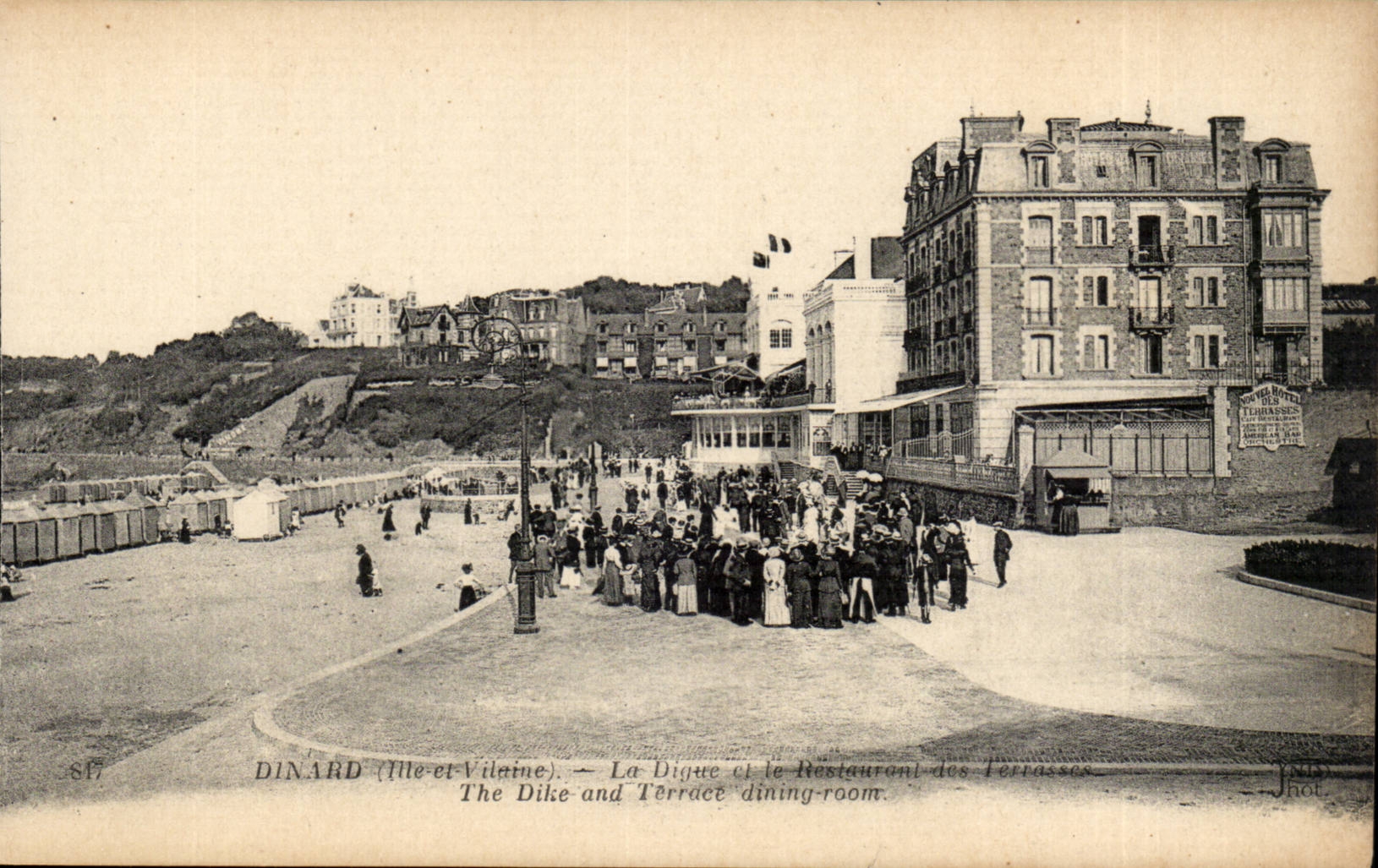 Dinard CPA the dam and the restaurant of the terraces