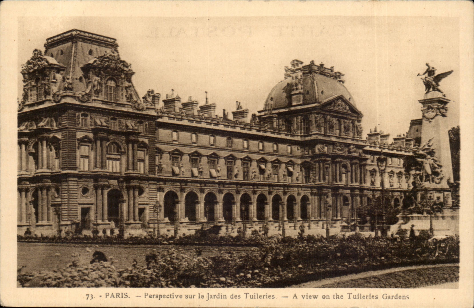 Paris CPA Perspective sur le jardin de sTuileries 