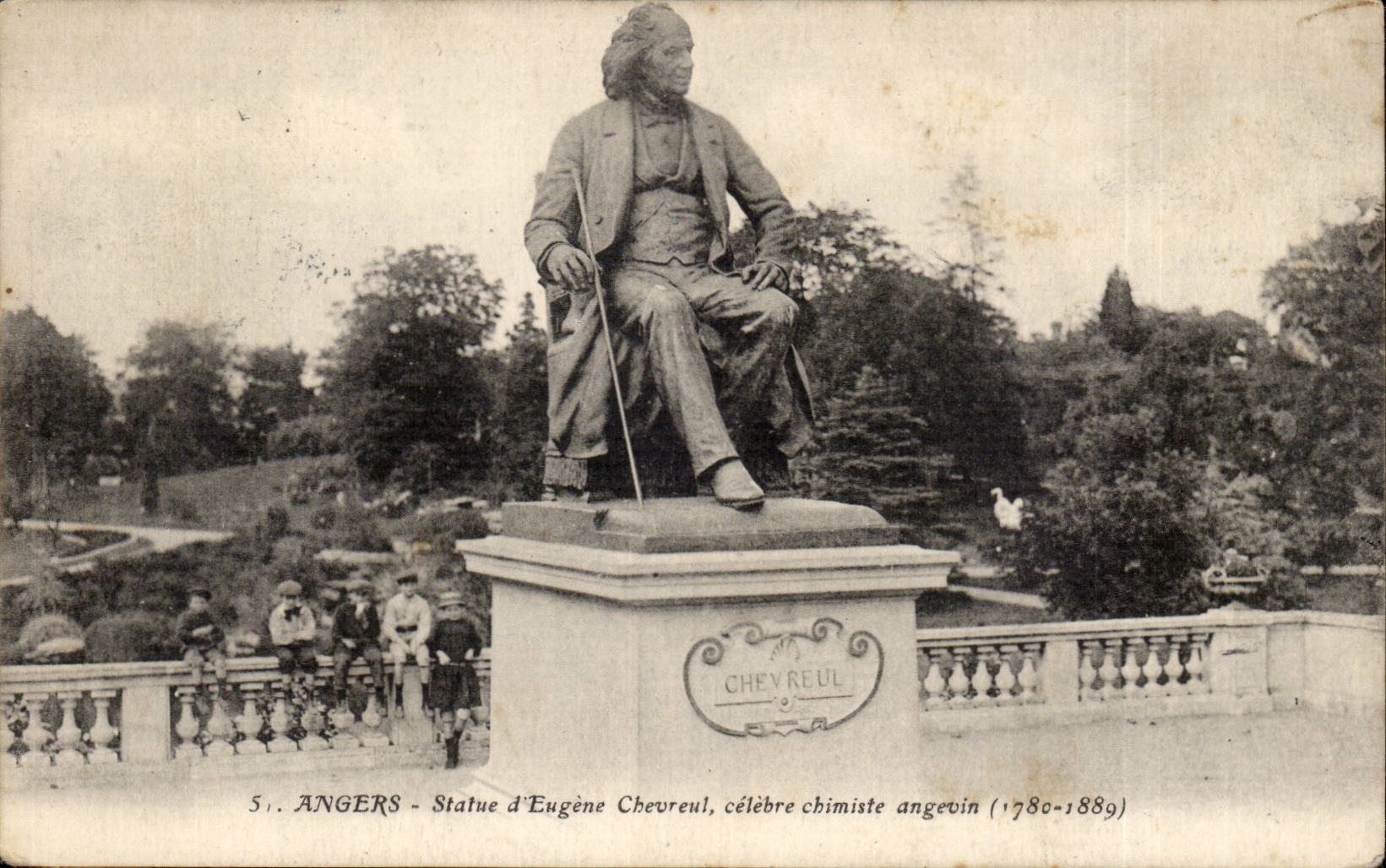 Angers CPA Statue of Eugene Chevreul celebrates chemist angevin (1780-1889)