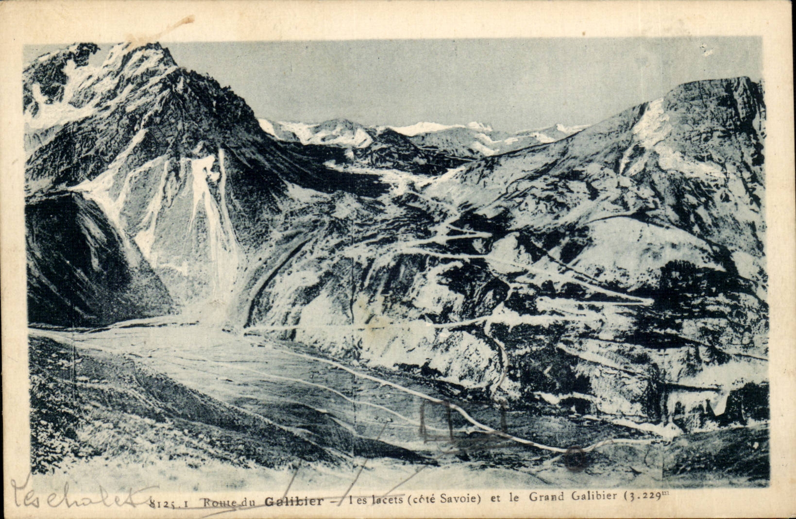 CPA Savoy road of Galibier 1st laces and large Galibier (3229m)