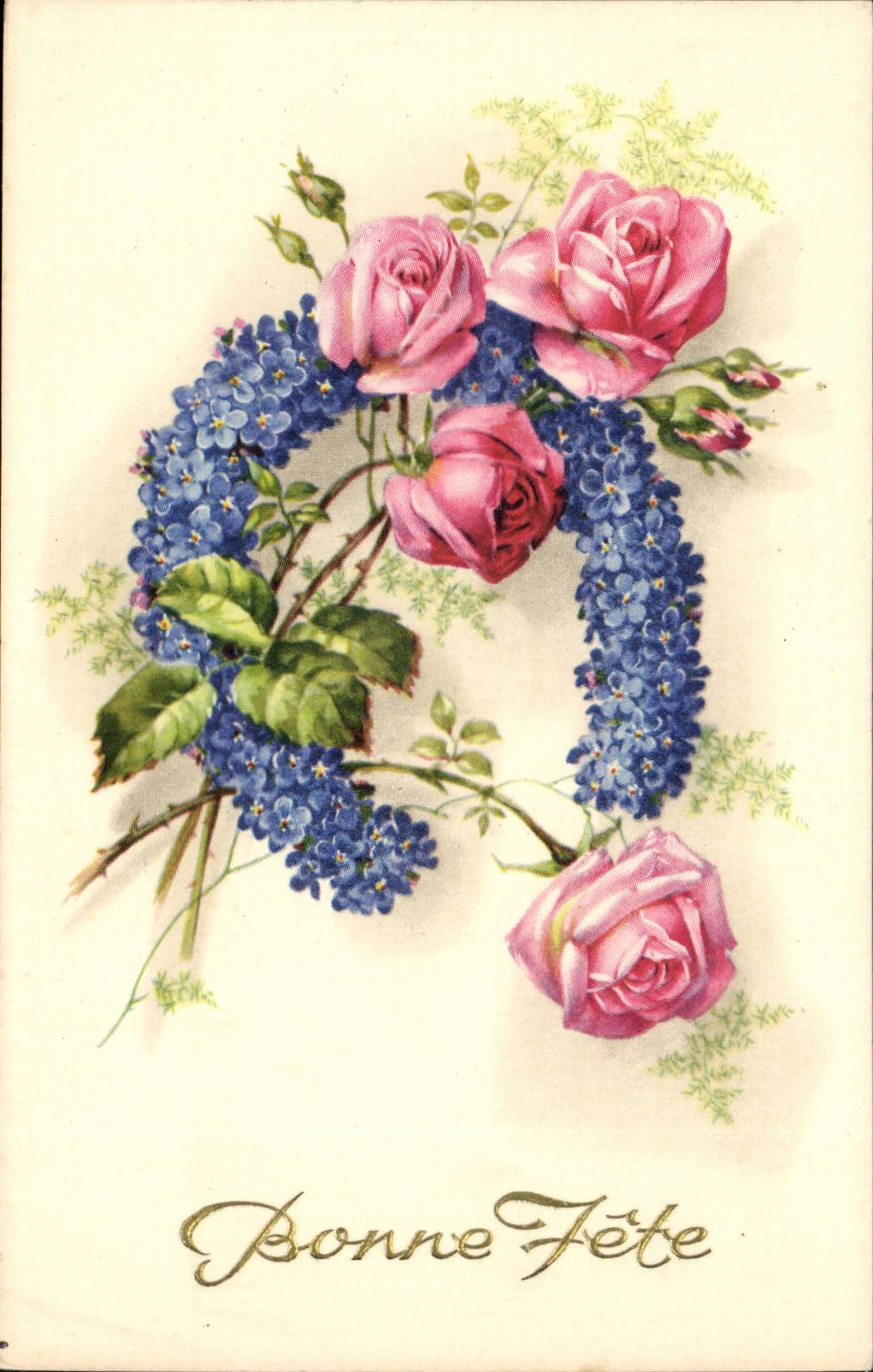 CPA Fantasy Flowers Good festival Horseshoe