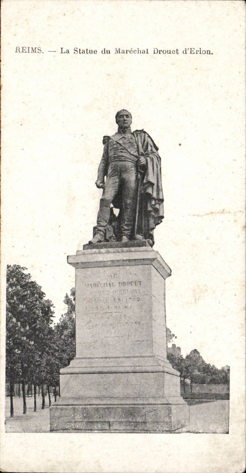 Reims CPA Statue of the Marshal Drouet d' Erlon