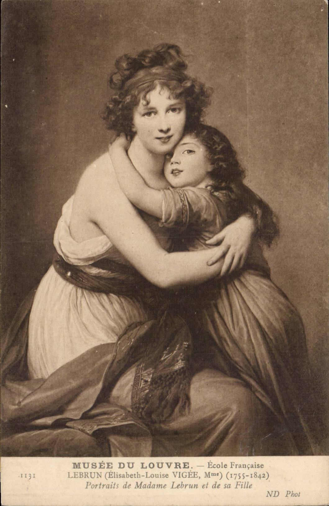 Museum of Louvre CPA French School Lebrun Portraits of Mrs Lebrun and her daughter