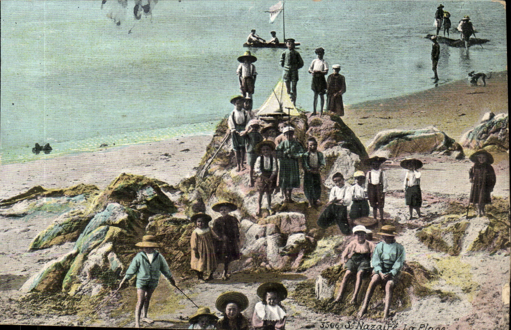 Saint Nazaire CPA der Strand