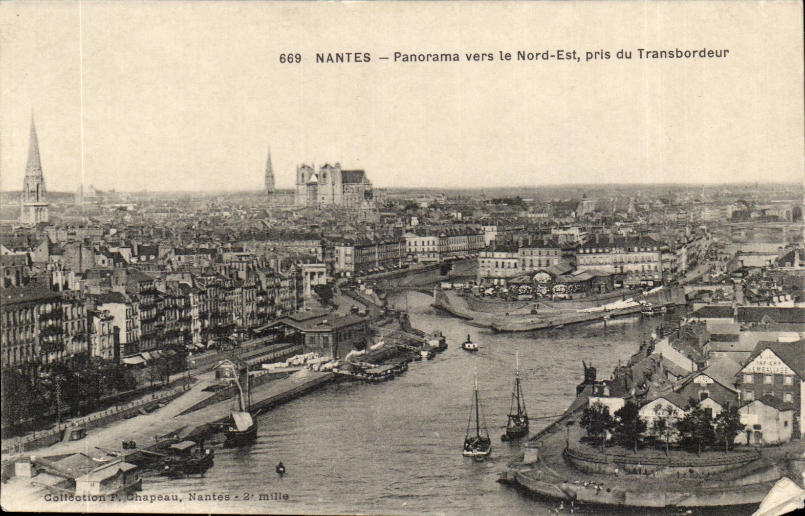 Nantes CPA PAnorama towards North is taken transporter