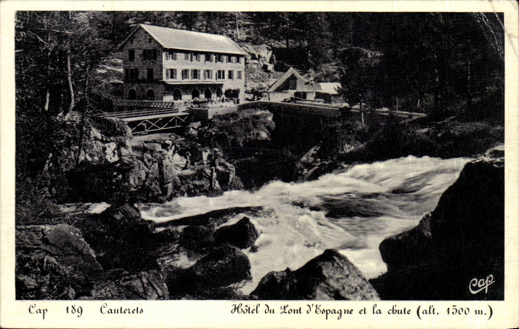 CAuterets CPA Hotel der Brucke von Spanien und von Fall