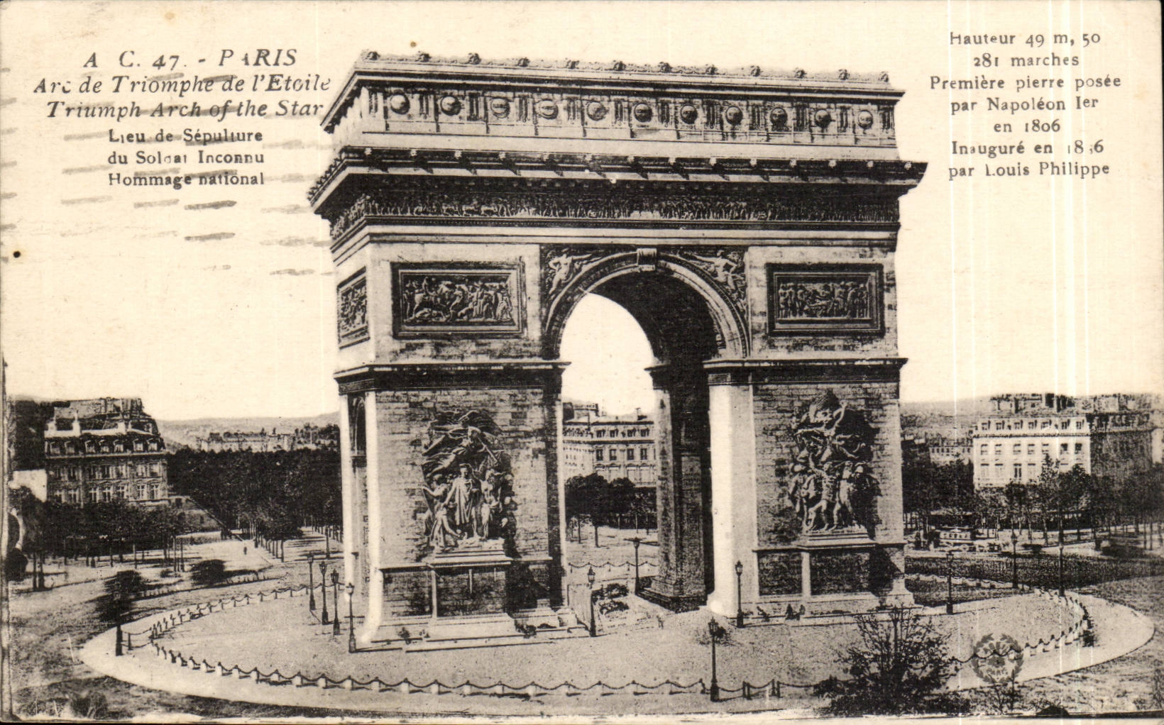 Unbekannter Soldat Paris-CPA Arc de Triomphe