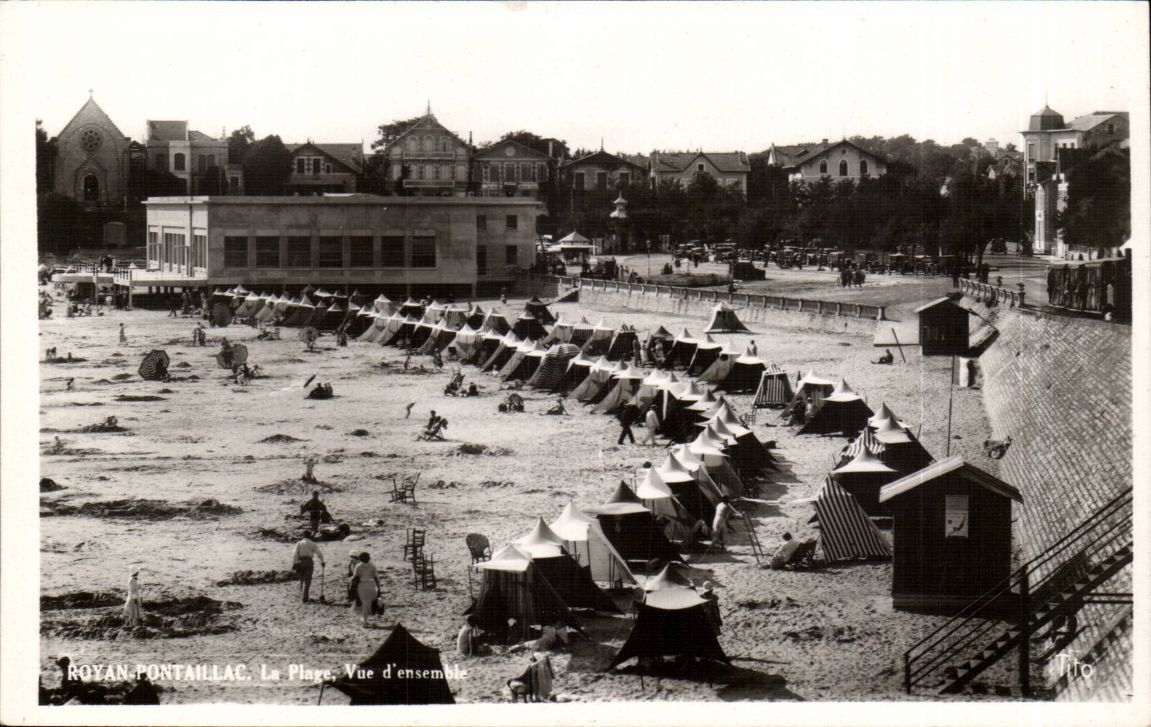 Royan Pontaillac CPA der Gesamtabbildungsstrand