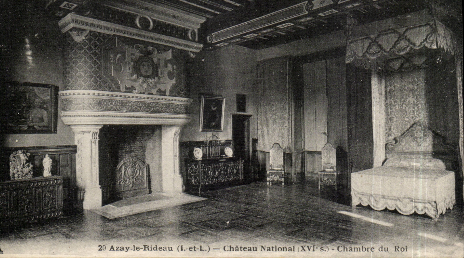 Nationaler Schloss-Raum des Azay Vorhang-CPA des Konigs