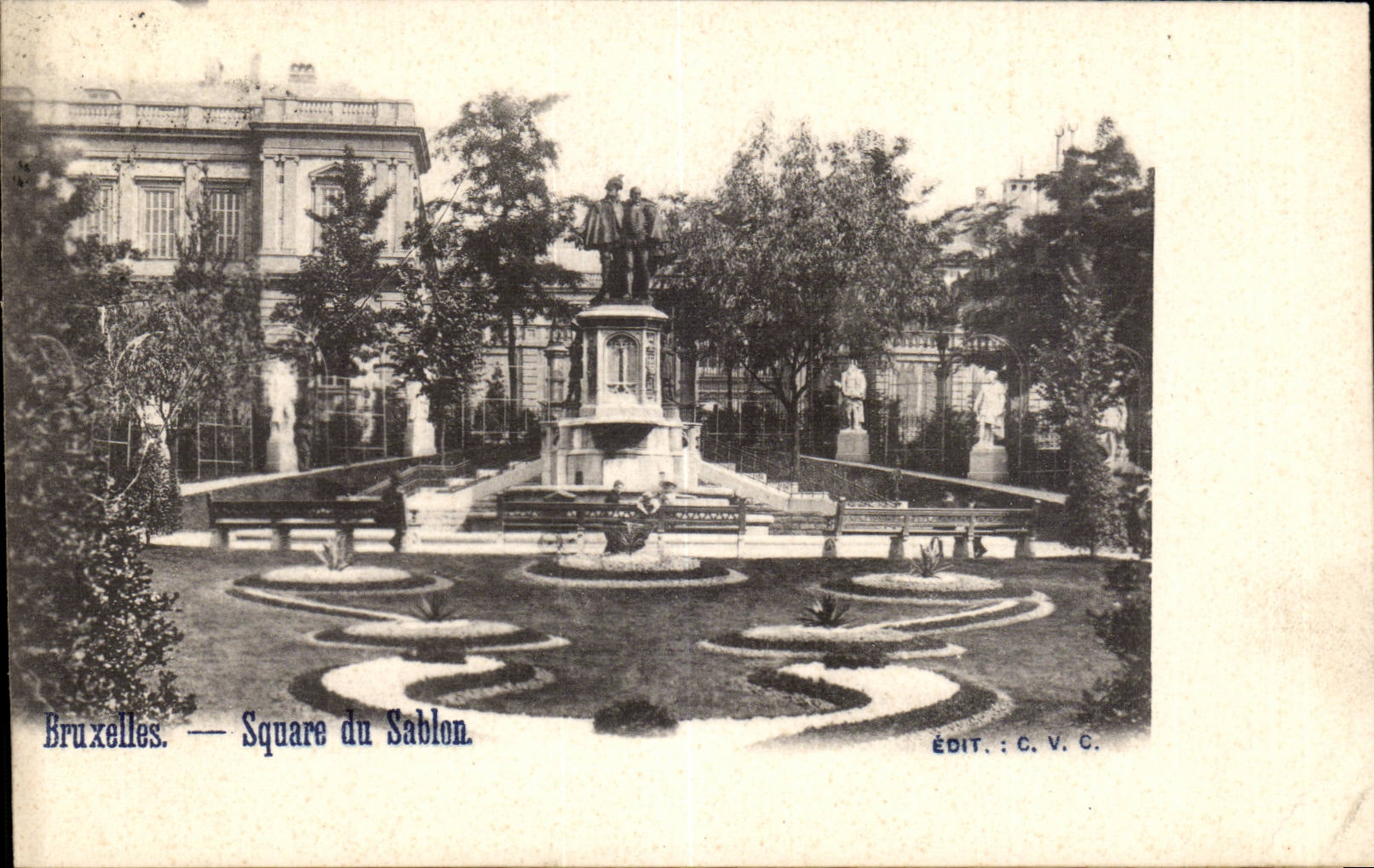 Belgie Belgium Brussels CPA Public garden of fine sand