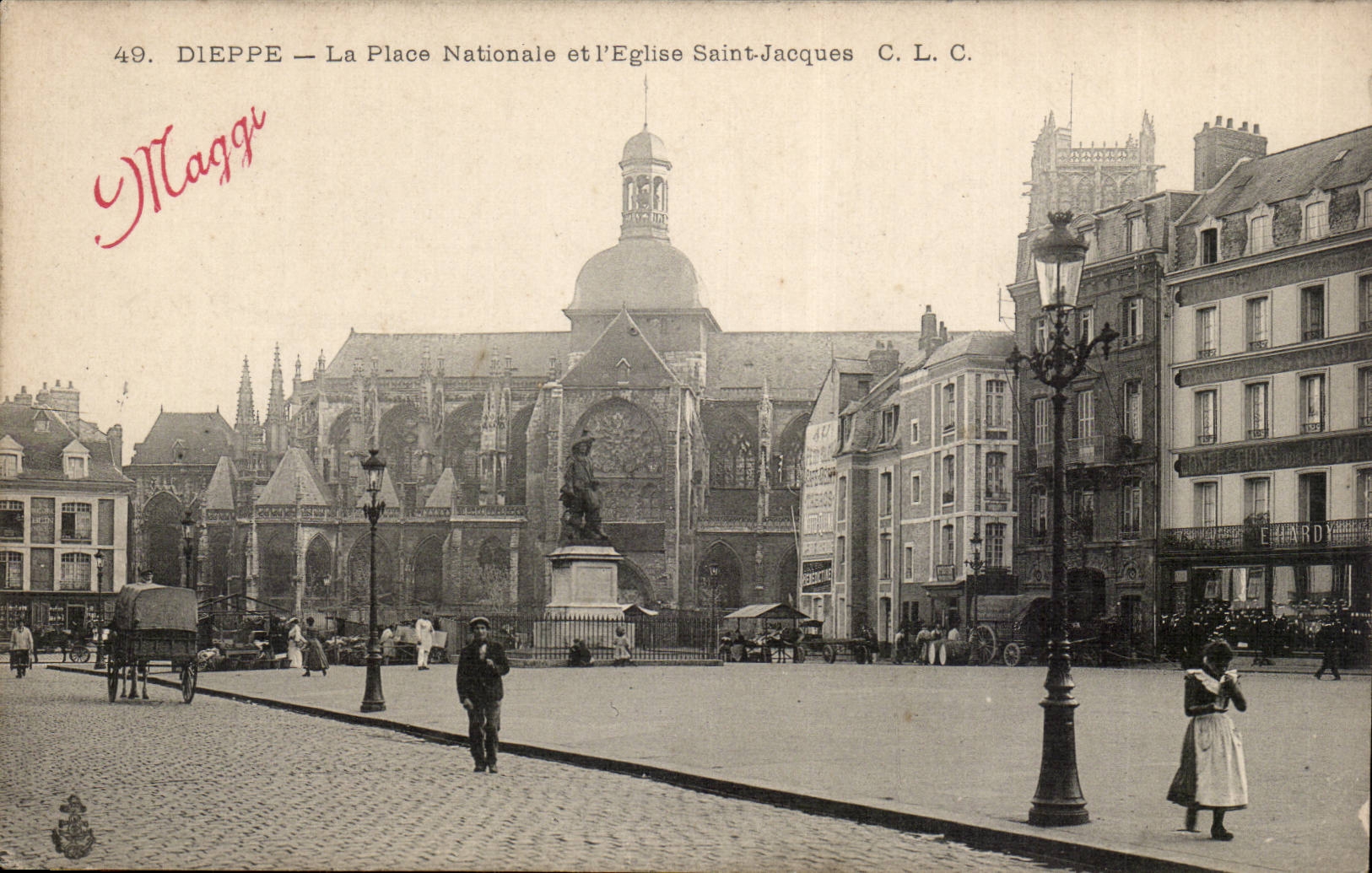 Dieppe CPA der nationale Platz und 'die Kirche Saint Jacques
