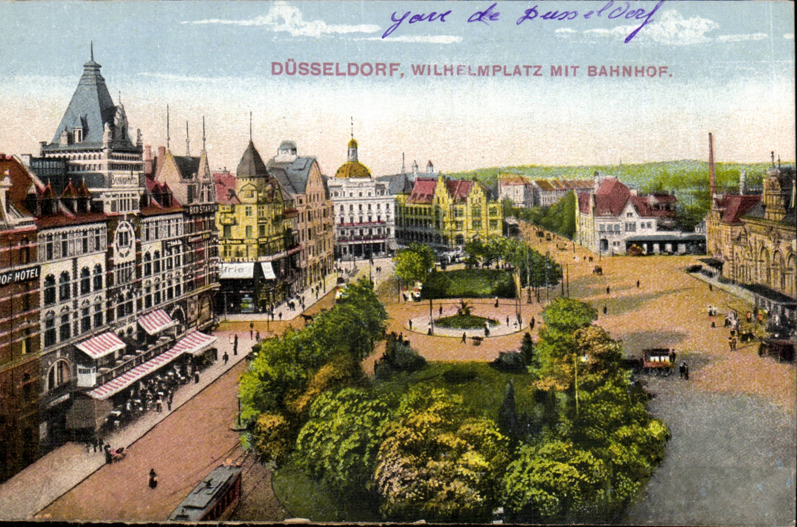 Germany Dusseldorf CPA Wilhelmplatz put Bahnhof