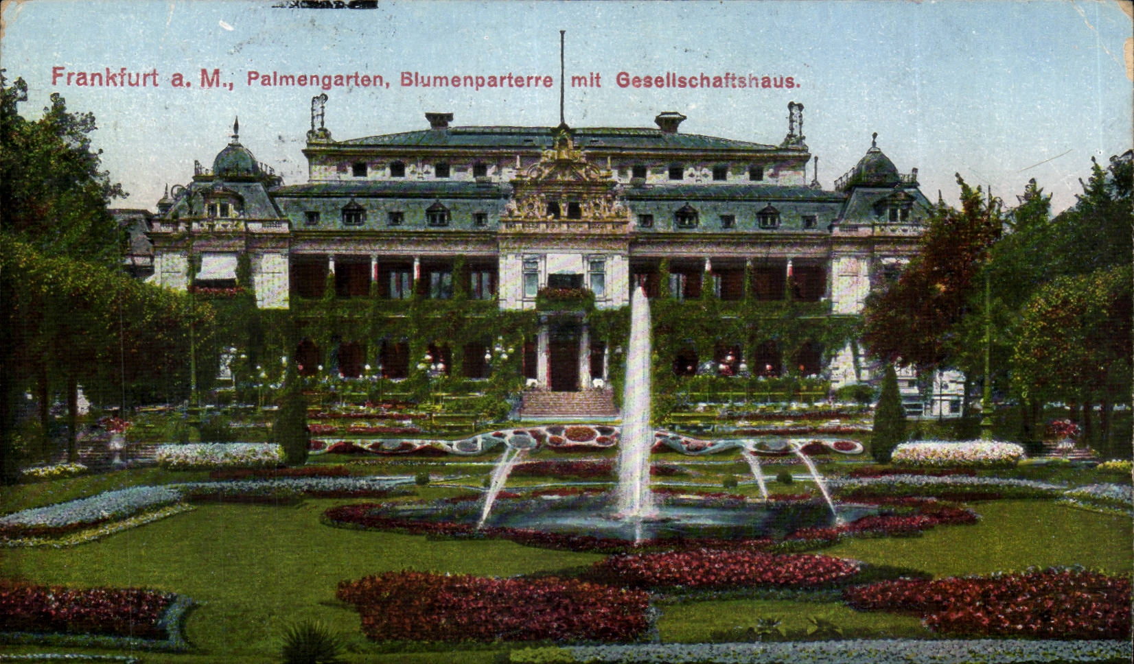 Germany Frankfurt CPA Pamengarten Blumenparterre put Gesellschaftshaus