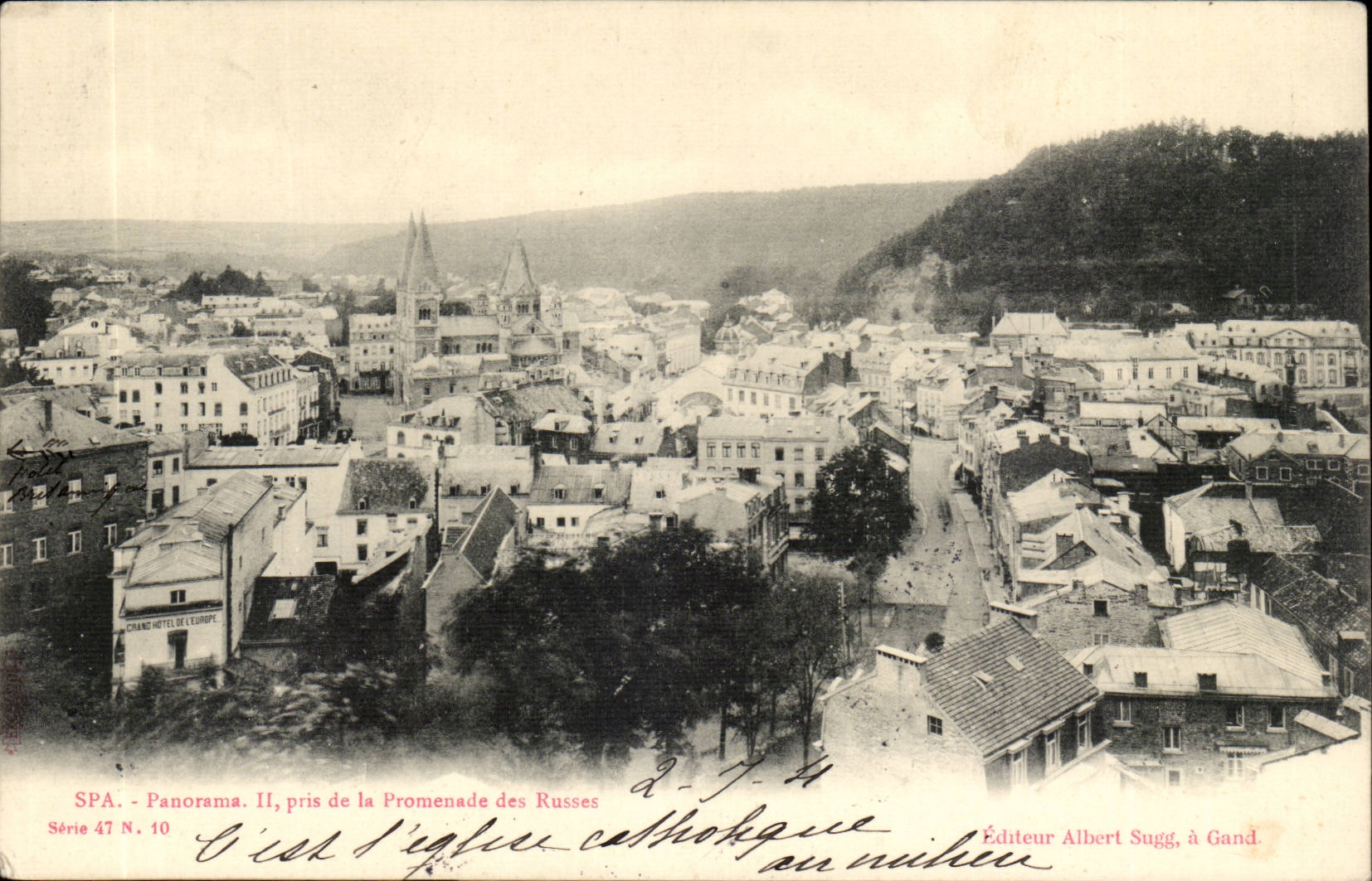Belgie Belgium Spa CPA Panorama taken of the walk of the Russians (Russian Russia russia)
