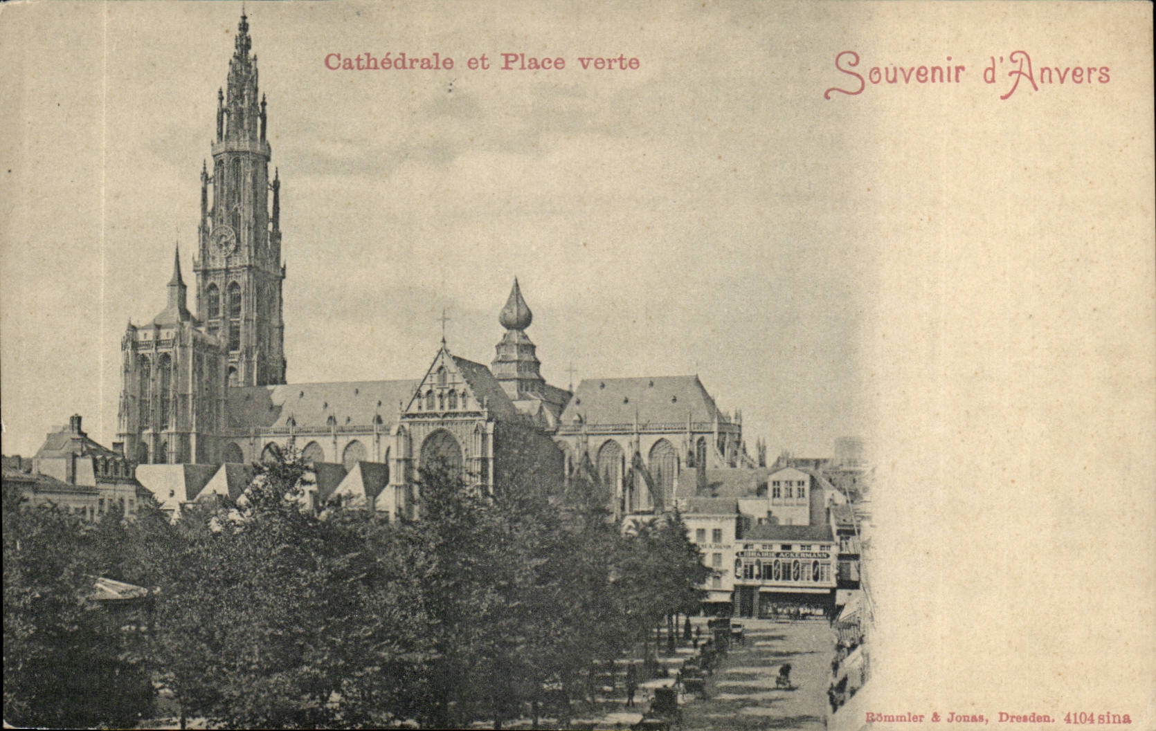 Belgie Belgien Andenken Kathedrale-und Platz-Gruns des Antwerpen-CPA