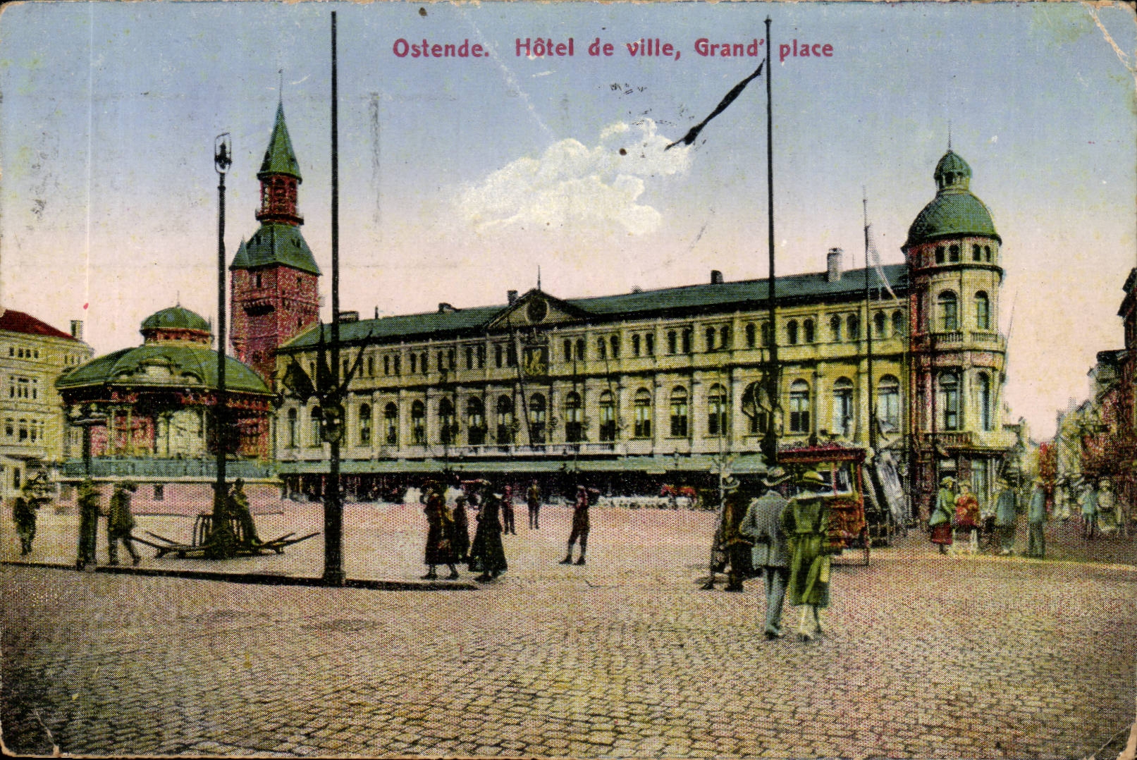 Belgie Belgium Ostend CPA Town hall Grand places