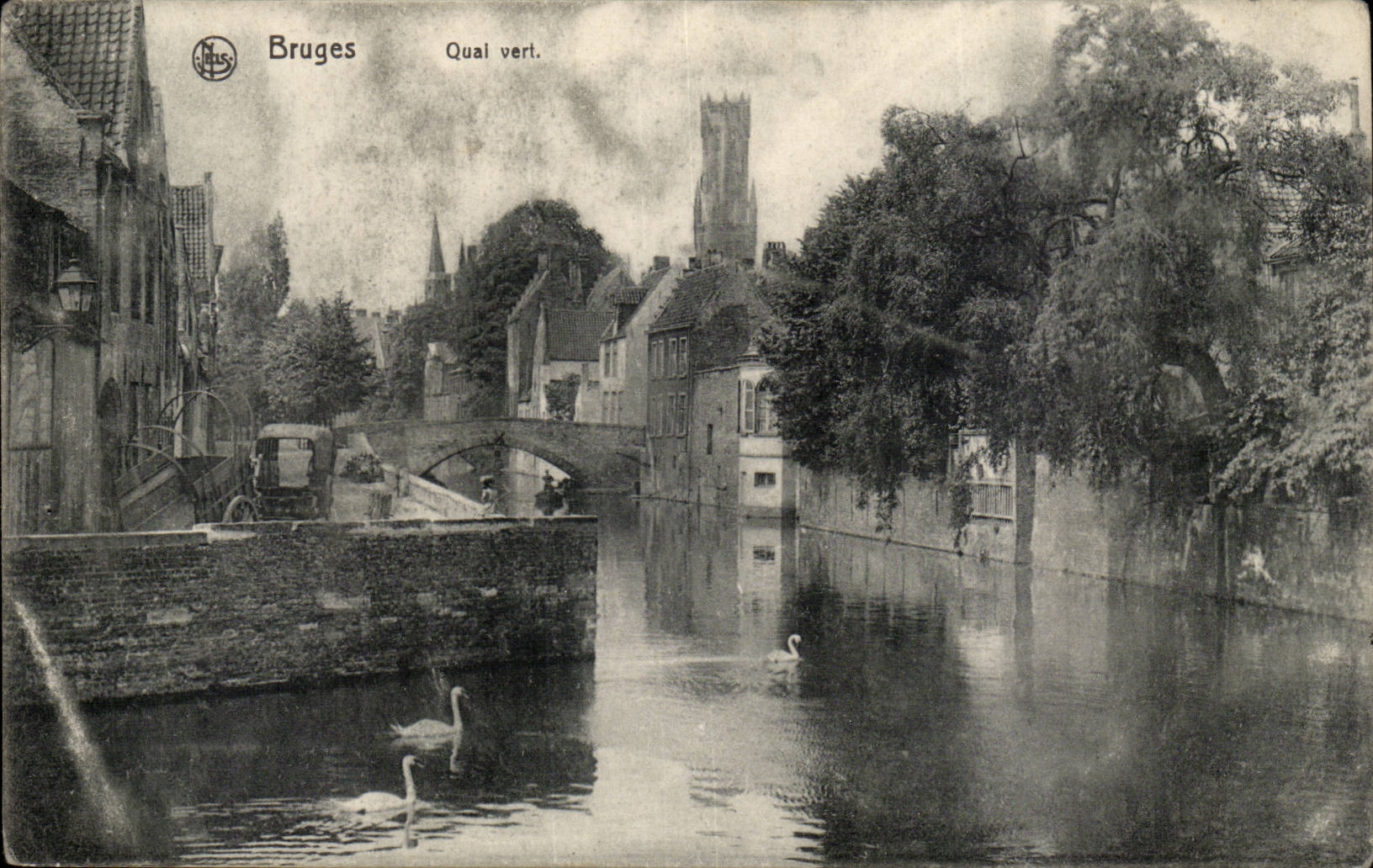 Belgie Belgium Bruges CPA green Quay